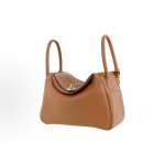 HERMES Lindy 26 silver clasp handbag, regular 26 women\'s style 37 Gold Brown